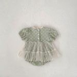 【66-90】ロンパース ベビー フラワー刺繡 ワンピース風 - 画像 (3)