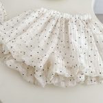 【73-120】セットアップ ベビー 女の子 ふわふわ ドット トップス&ブルマ - 画像 (12)