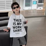 【90-160】Tシャツ アルファベット 半袖 ファッション 男の子