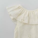 【66-90】ロンパース ベビー リボン付き 花刺繍 - 画像 (10)