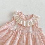 【73-120】ワンピース ベビー 女の子 レース襟 チェック - 画像 (11)