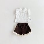 【73-100】セットアップ ベビー おしゃれ 韓国風 レース - 画像 (4)