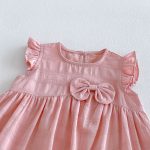 【73-120】ワンピース ベビー 女の子 フリルスリーブ 蝶結び - 画像 (11)