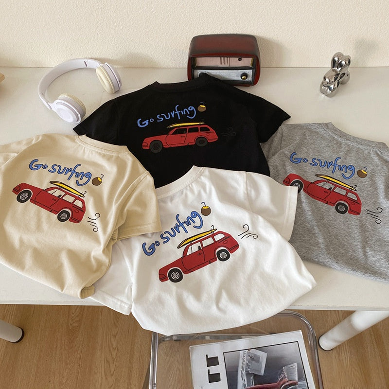 13_6964c627-15f7-44b8-976e-3cbca079b4bd.jpg 【80-160】半袖Tシャツ キッズ 車柄 カジュアル - 画像 (1)