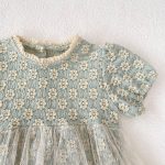 【66-90】ロンパース ベビー フラワー刺繡 ワンピース風 - 画像 (11)