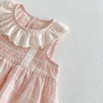 【73-120】ワンピース ベビー 女の子 レース襟 チェック - 画像 (12)