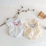 【66-90】ロンパース フラワー刺繡 可愛い - 画像 (6)