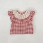 【73-110】セットアップ ベビー フリル襟 チェック スウィート - 画像 (7)