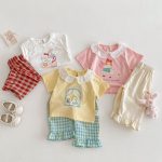 【73-120】半袖Tシャツ ベビー フリル襟 カートゥーン - 画像 (18)