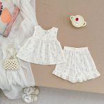 【73-120】セットアップ ベビー レース 花柄 スウィート - 画像 (6)