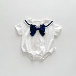 【66-90】ロンパース ベビー 蝶結び付き ポロシャツ - 画像 (5)