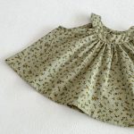 【73-120】セットアップ ベビー 小花柄 総柄グリーン - 画像 (13)