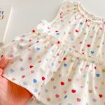 【73-120】セットアップ ベビー 女の子 ハート ノースリーブ - 画像 (11)