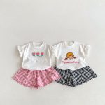 【80-130】Tシャツ or ショートパンツ ベビー 女の子 フリル袖 チェック - 画像 (6)
