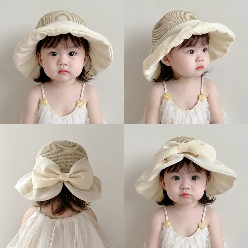 15b8c87c1672ffa53841616ae8cde037.jpg 【GOODS】麦わら帽子 蝶結び 可愛い - 画像 (1)