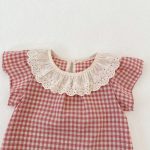 【73-110】セットアップ ベビー フリル襟 チェック スウィート - 画像 (9)