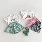 【80-130】Tシャツ or ショートパンツ ベビー 女の子 フリル袖 チェック - 画像 (5)