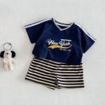 【73-120】半袖Tシャツorショートパンツ ベビー Vネックロゴ ボーダー - 画像 (13)