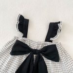 【73-110】セットアップ ベビー 女の子 チェック柄 リボン付き - 画像 (14)