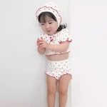 【73-100】水着 ベビー ボンネット付き ドット or チェック - 画像 (9)