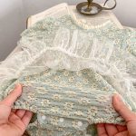 【66-90】ロンパース ベビー フラワー刺繡 ワンピース風 - 画像 (15)