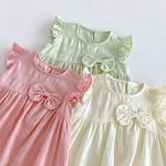 【73-120】ワンピース ベビー 女の子 フリルスリーブ 蝶結び - 画像 (15)