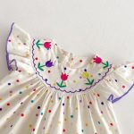 【90-140】ワンピース 女の子 フリル カラードット - 画像 (9)