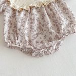 【73-100】ロンパース ベビー 蝶結び付き パープル花柄 - 画像 (11)