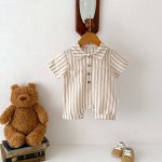 【66-90】ロンパース ストライプ 半袖 ベビー服 - 画像 (5)