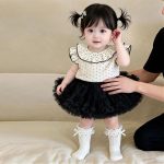 【66-120】トップス or フレアスカート ベビー 女の子 ドット レース襟 フリル袖 - 画像 (5)