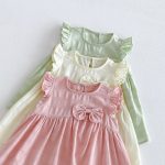 【73-120】ワンピース ベビー 女の子 フリルスリーブ 蝶結び - 画像 (16)
