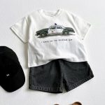 【90-150】半袖Tシャツ 乗り物 ルーズ カジュアル トップス - 画像 (8)