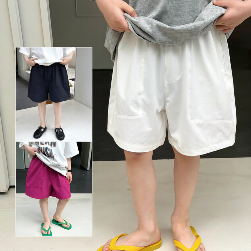 22393809d15f18 【100-170】ショートパンツ 男の子 無地 3色選べる 履きやすい - 画像 (1)