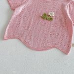 【73-120】半袖Tシャツ ベビー 透かし編み フラワー - 画像 (16)