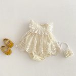 【66-90】ロンパース ビッグ蝶結び レース - 画像 (5)