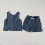 【73-100】セットアップ ベビー デニム 無地 通園・お出かけに - 画像 (8)