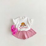 【80-130】Tシャツ or ショートパンツ ベビー 女の子 フリル袖 チェック - 画像 (8)