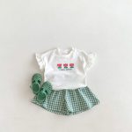 【80-130】Tシャツ or ショートパンツ ベビー 女の子 フリル袖 チェック - 画像 (9)