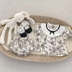 【66-90】セットアップ ブラック フラワー 半袖 トップス＆パンツ - 画像 (6)