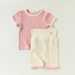 【73-100】セットアップ ベビー 肌に優しい カラフルリブ - 画像 (10)
