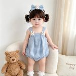 【66-90】ロンパース ウサギ チェック ベビー服 - 画像 (3)