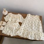 【73-110】半袖シャツセットorワンピース スイートなハート柄