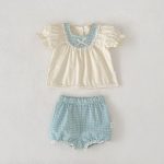 【73-110】セットアップ ベビー 切り替え レース リボン付き - 画像 (14)