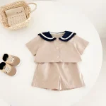 【80-130】セットアップ ベビー セーラー風 ナチュラル - 画像 (6)