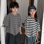 【80-140】Tシャツ ボーダー ドロップショルダー - 画像 (4)