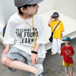 【90-160】半袖Tシャツ 男の子 英字 プリント トレンド