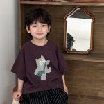 【80-140】半袖Tシャツ ねこ柄プリント ビッグシルエット - 画像 (12)
