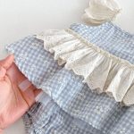 【66-90】ロンパース チェック フリル 可愛い ベビー服 - 画像 (10)