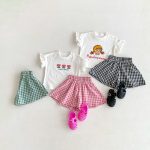 【80-130】Tシャツ or ショートパンツ ベビー 女の子 フリル袖 チェック - 画像 (3)