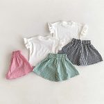 【80-130】Tシャツ or ショートパンツ ベビー 女の子 フリル袖 チェック - 画像 (4)